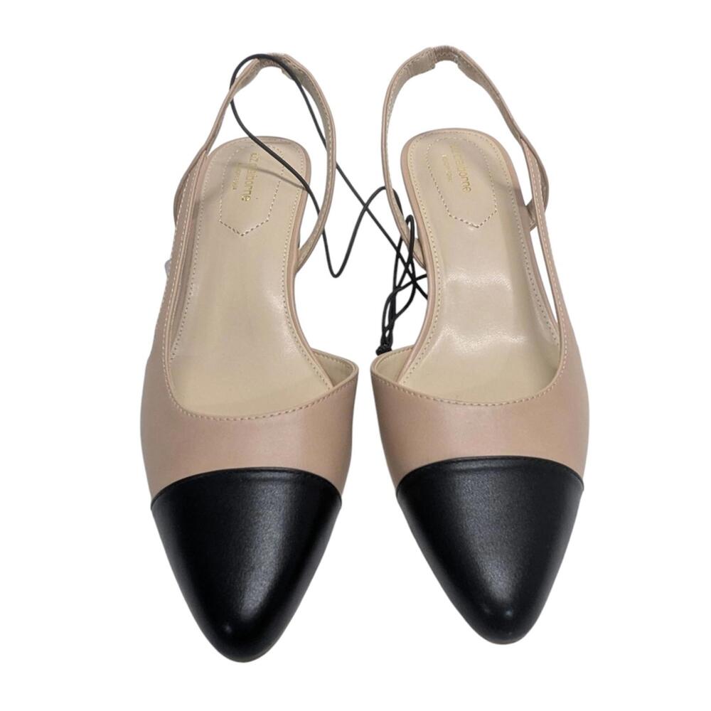 Liz Claiborne Black and Tan Slingback‎ Women's Shoes - Picture 4 of 8